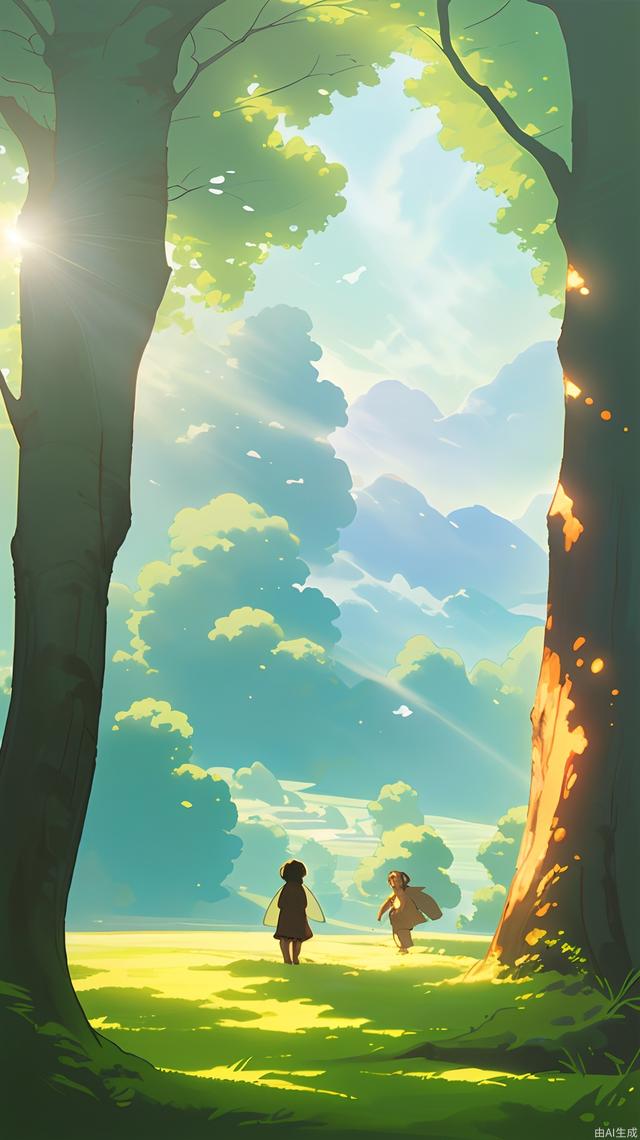 (masterpiece, best quality:1.2),sunlight,ghibli,wide angle,backlighting,fairy tales,hayao miyazaki,fantasy,unmanned,outdoor,lovely,landscape