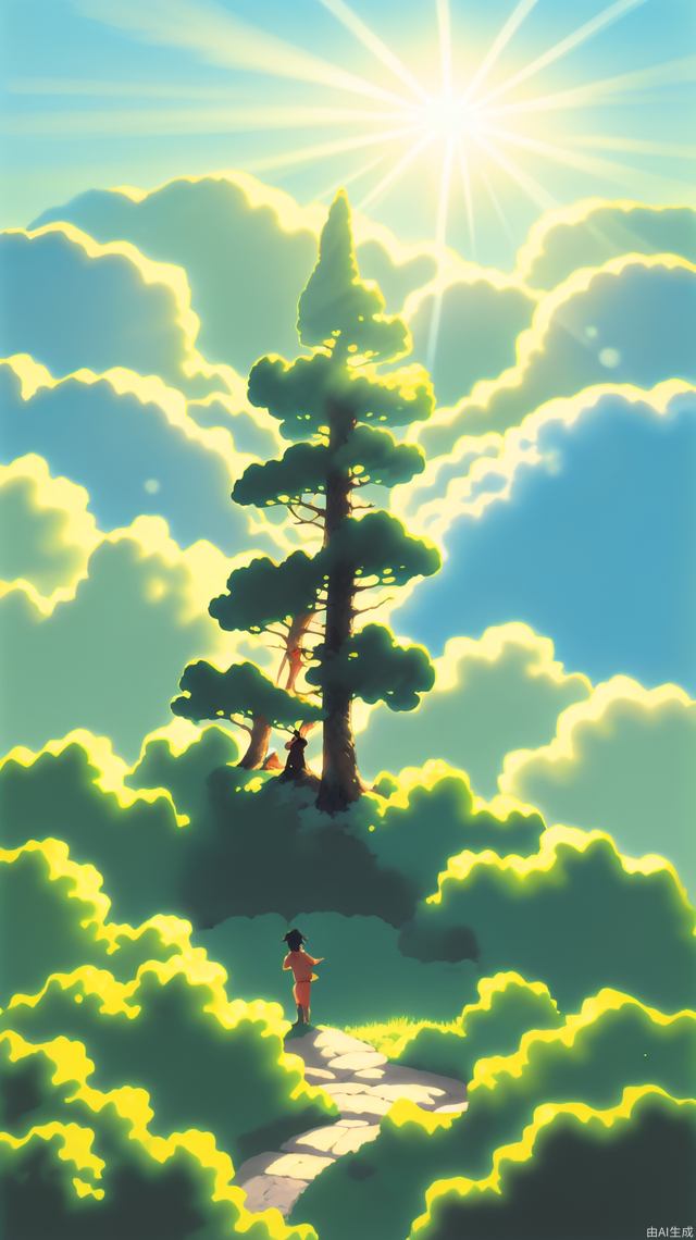 (masterpiece, best quality:1.2),sunlight,ghibli,wide angle,backlighting,fairy tales,hayao miyazaki,fantasy,unmanned,outdoor,lovely,landscape