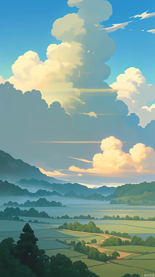 (masterpiece, best quality:1.2),sunlight,ghibli,wide angle,backlighting,fairy tales,hayao miyazaki,fantasy,unmanned,outdoor,lovely,landscape, white clouds
, 