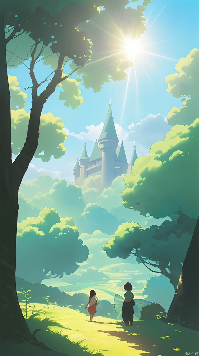 (masterpiece, best quality:1.2),sunlight,ghibli,wide angle,backlighting,fairy tales,hayao miyazaki,fantasy,unmanned,outdoor,lovely,landscape