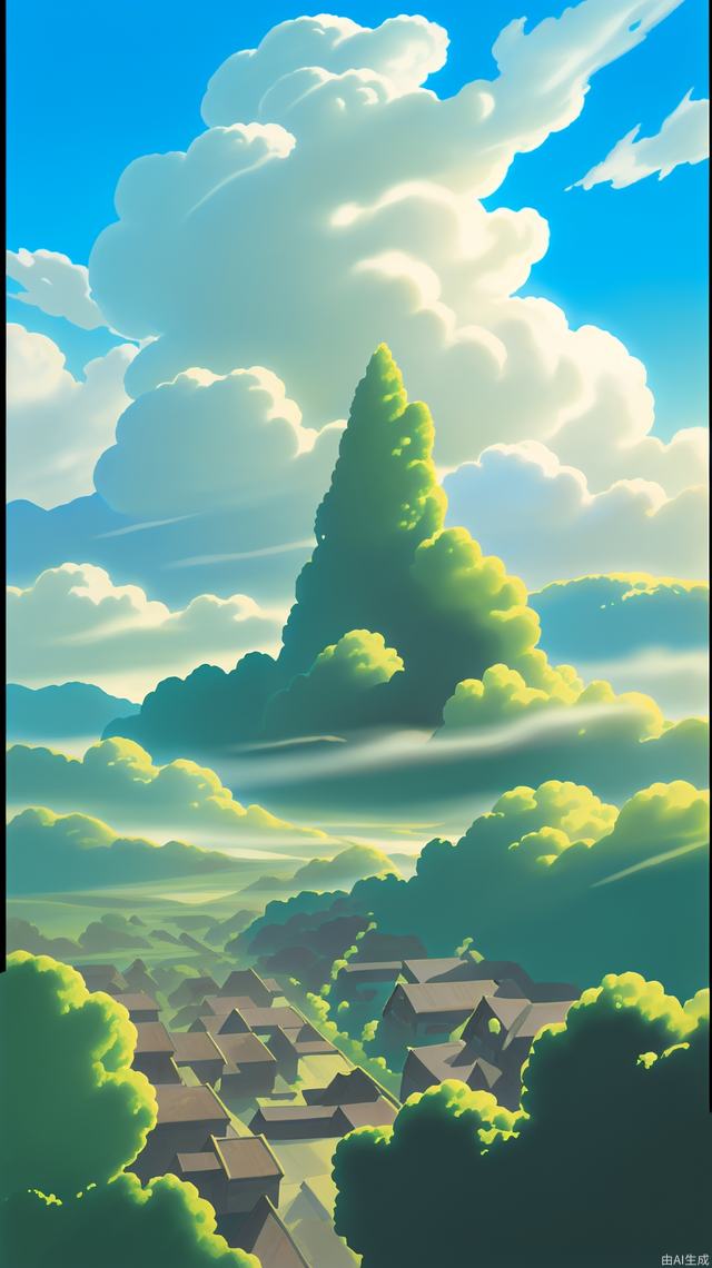 (masterpiece, best quality:1.2),sunlight,ghibli,wide angle,backlighting,fairy tales,hayao miyazaki,fantasy,unmanned,outdoor,lovely,landscape, cloud,