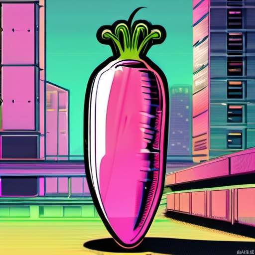 a pink carrot which has a huge ass, in a cyberpunk style