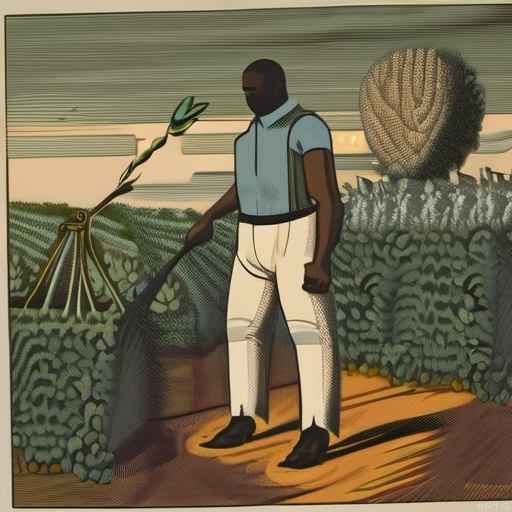 a black man in a cotton garden being whipped