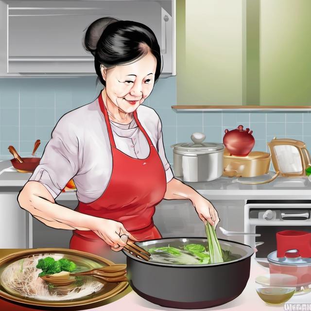 Mother, kitchen, age, Chinese, cooking