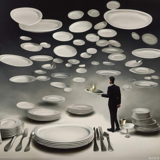 Waiter, serving plates