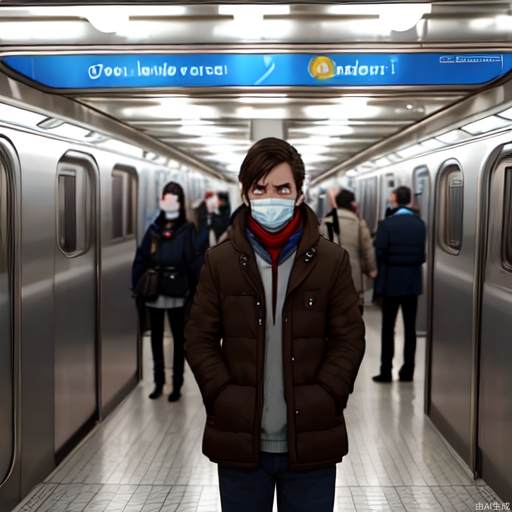 in the subway. Lots of people. Everyone's coughing.