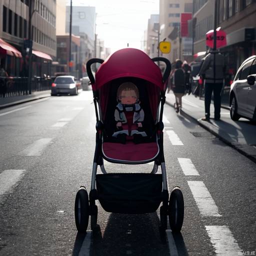 a baby,baby in stroller, baby is crying loudly