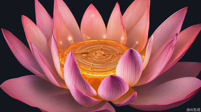 A lotus flower blooms in flames, commercial effect, visual impact