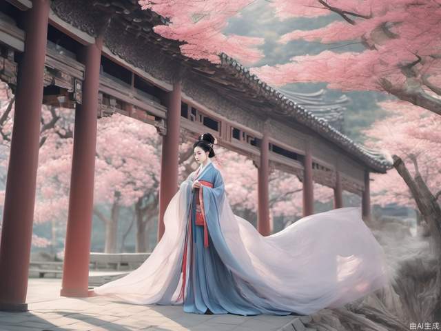 Beautiful woman Hanfu display