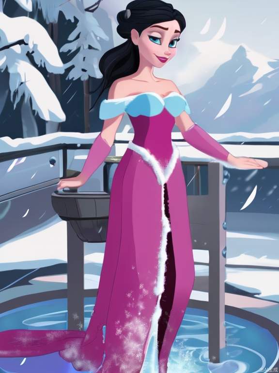 Snow Princess, Elsa, water bath,