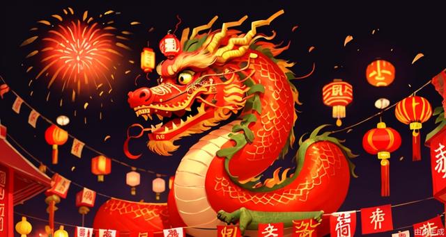 Lanterns, Chinese knots, fireworks, Lunar Year of the Dragon, troops, military camps