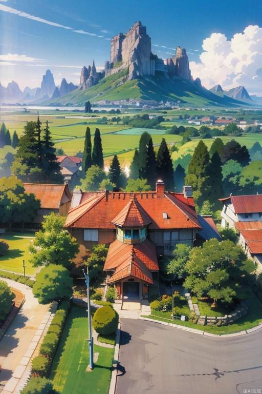Beautiful anime landscapes in one school, masterpieces, best quality, details, anime style,