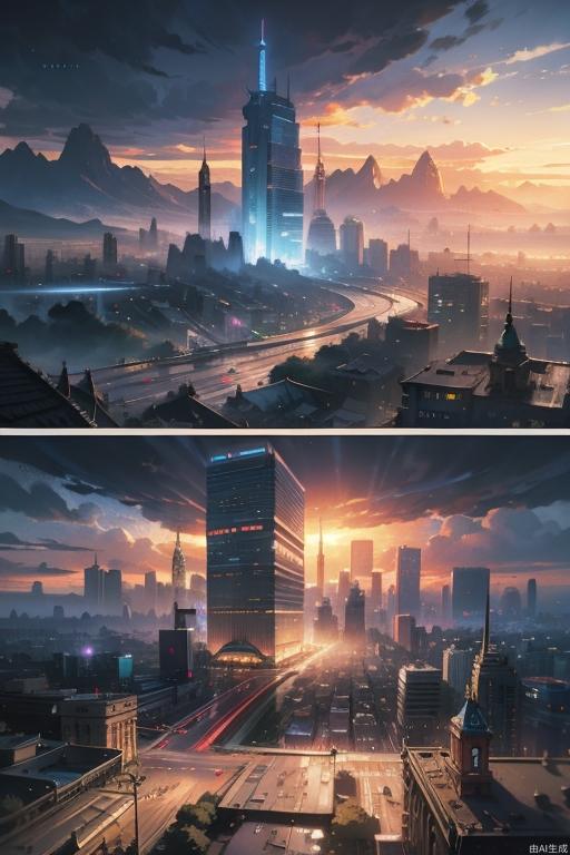 city future, 8k, exploration, cinematic, realistic, unreal engine, hyper detailed, volumetric light, moody cinematic epic concept art, realistic matte painting, hyper photorealistic,Bright light, masterpieces, best quality, details, anime style,