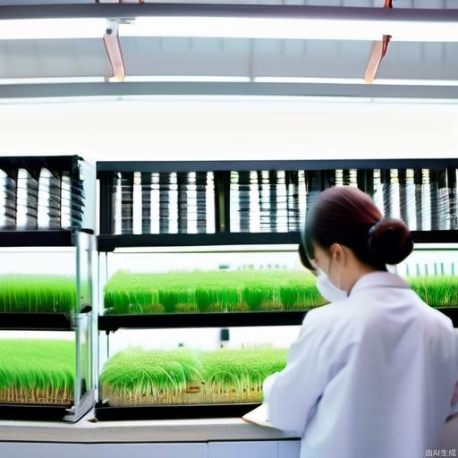 In the Chinese laboratory, three (1 male and 2 female) researchers are cultivating wheat seedlings, sense of technology, film image quality, real people, exquisite facial features, master works, full body, fair skin, beautiful woman, diffuse reflection, slender figure, melon seed face, big eyes, elegance, wheat seedlings, nursery, laboratory, complex details, beautiful, high completion, high definition, high quality, full body, extreme details, film special effects, technology scenes, delicate skin, clear hair, macro lens