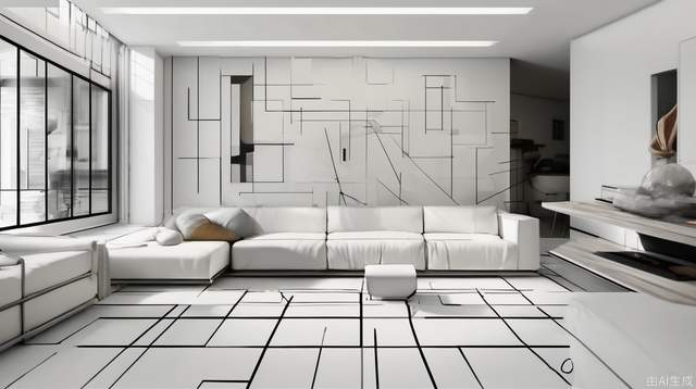 Draw rectangular lines on white rectangles, modern style, simple and clear