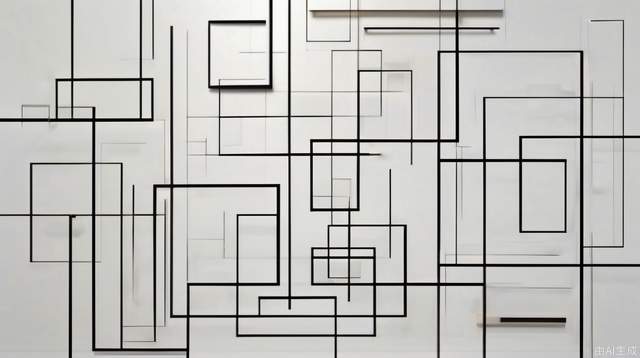 Draw rectangular lines on white rectangles, modern style, simple and clear