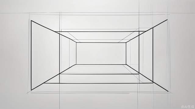 Draw rectangular lines on the white rectangle to achieve a three-dimensional sense