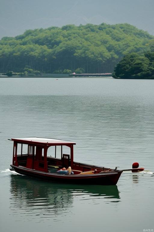 A boat on Weishan Lake