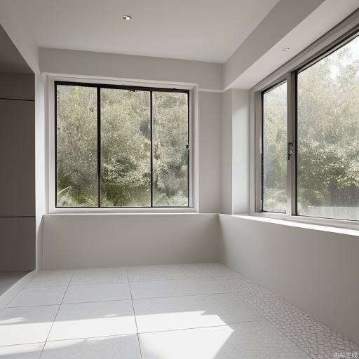 Clean and bright interior, with a sun-lit window on the left, and a bit of emptiness on the bright tile floor of the renovated house