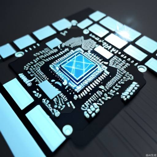 The tech-aware chip is generated by a 3D map, and the chip is emitting light with blue light around it