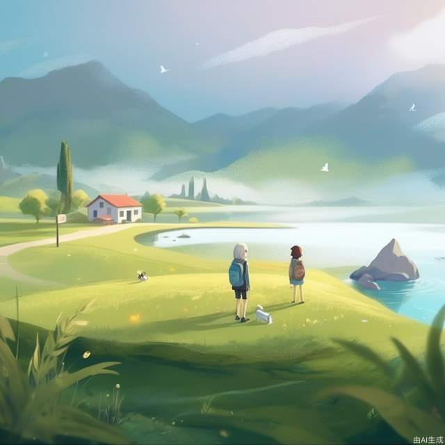 A work of art, LocationInformation, 2D game art style, cute and dreamy, editorial illustration, Zeiss Battis 18mm f/2.8