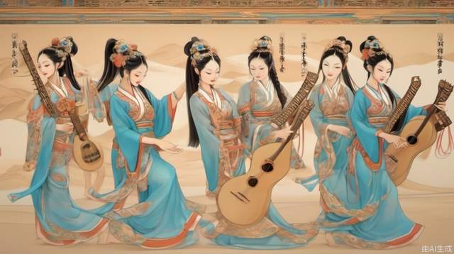 Dunhuang beauties dance with pipa in hand