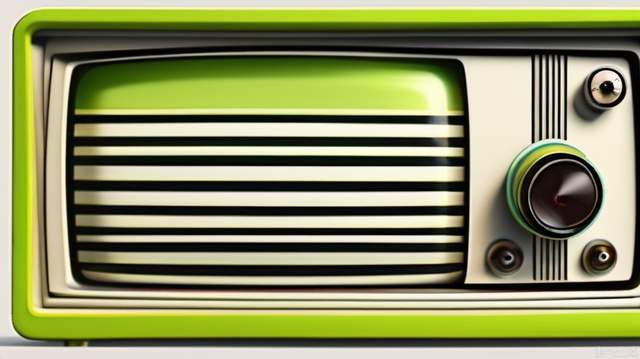 Close-up vintage retro TV with chartreuse case