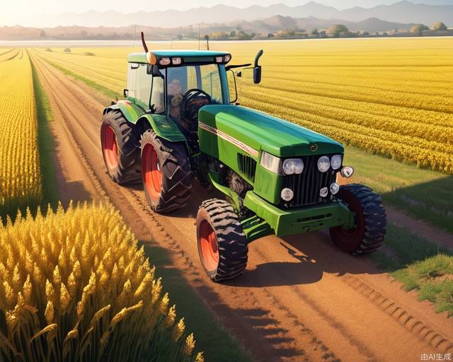 Chinese countryside,tractor,Chinese farmers do farmwork,Golden wheat field,minimalism,overlooking per-spective,masterpiece,best quality,lllustration,field,vector illustration,masterpiece,best quality,(master-piece:l.2),best quality,masterpiece,highres,original,ex-tremely detailed wallpaper,perfect lighting,(extremelydetailed CG:1.2),drawing,paintbrush,masterpiece,bestquality,8k,insane details,intricate details,hyperdetailed,hyper quality,high detail,ultra detailed