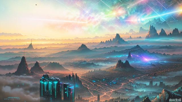 City, Comic, Landscape/Landscape, Cityscape, Sci-Fi City, Comic, Landscape/Landscape, Cityscape, Sci-Fi, Fantasy (Fantasy), Ban, Cyberpunk, Meteor Shower, starry_sky, Planet, Space (Space/Space Art), Glowing Neon