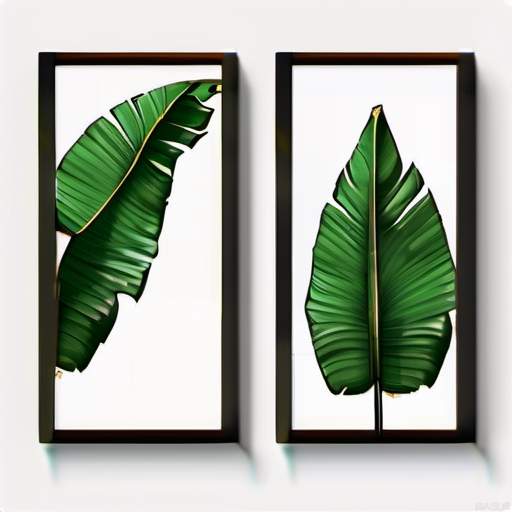 A banana tree leaf, hand-painted