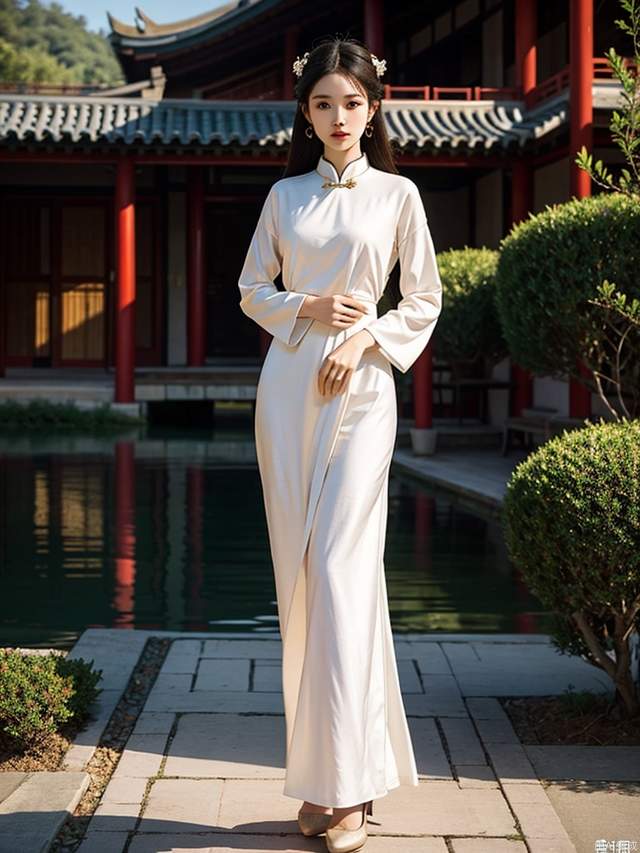 a skirt with <lora:qili-sdxl_v1-000010:0.8>,,high mountain,solo,SongQiLi,antiquities,chinese style,1girl with  a slender (or slim) figure in the tang and song dynasties,Graceful poses,delicate attire,serene expressions,cultural richness,timeless charm,black hair,hair ornament,woman in chinese painting,softly luminous,depictions ofaristocracy,Meticulous painting,<lora:ladies-illustration_xl_v5-000008:0.6>