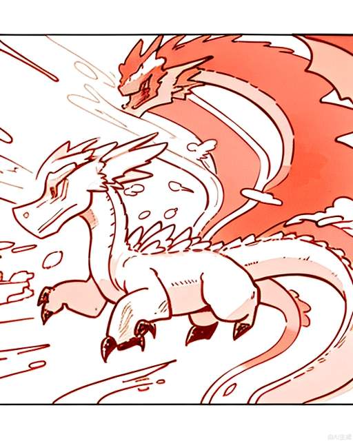 Delicate, clear, HD, delicate, lovely, cartoon, monster, monster, Beast, Dragon, Fire Dragon, long wings of the Dragon, fire, close-up, huge, domineering, Dragon, swoop in