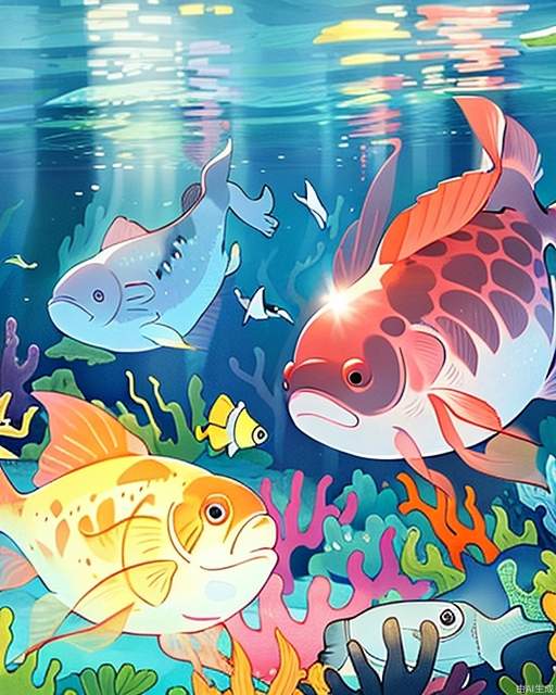 Exquisite, clear, high-definition, exquisite, cute, cartoonish, beautiful color matching, colorful, Whales, marine life, underwater world, schools of fish, colorful fish, spectacular underwater world, wonderful underwater world, schools of fish, houshou marine,