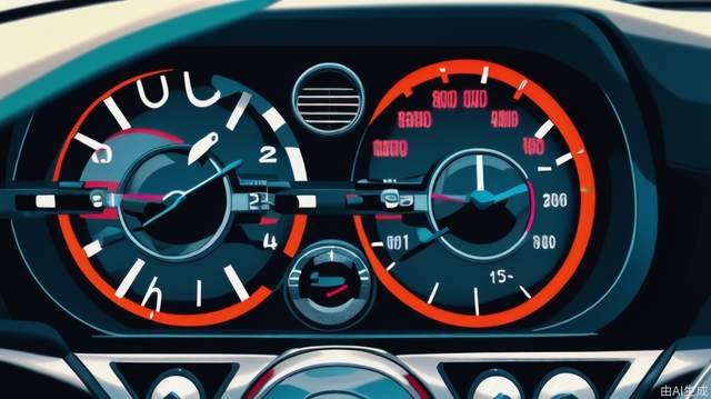 Car dashboard dial close-up