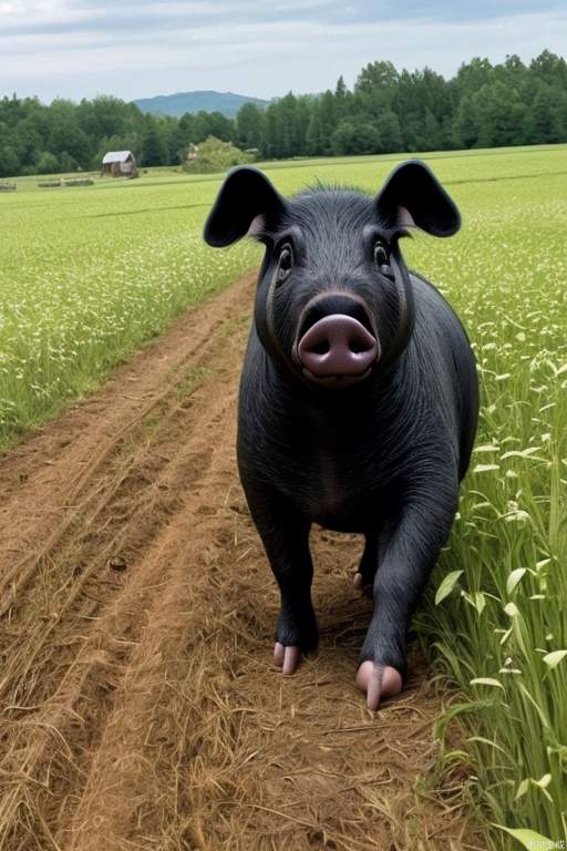 Hoping for a black pig to run in the field