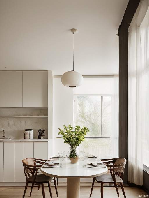 A bowl of steaming mutton soup is placed on a white dining table with a sunny dining room in the background