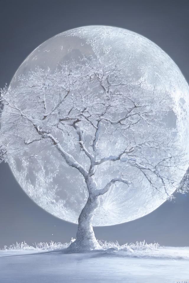 tree、moon、snow,