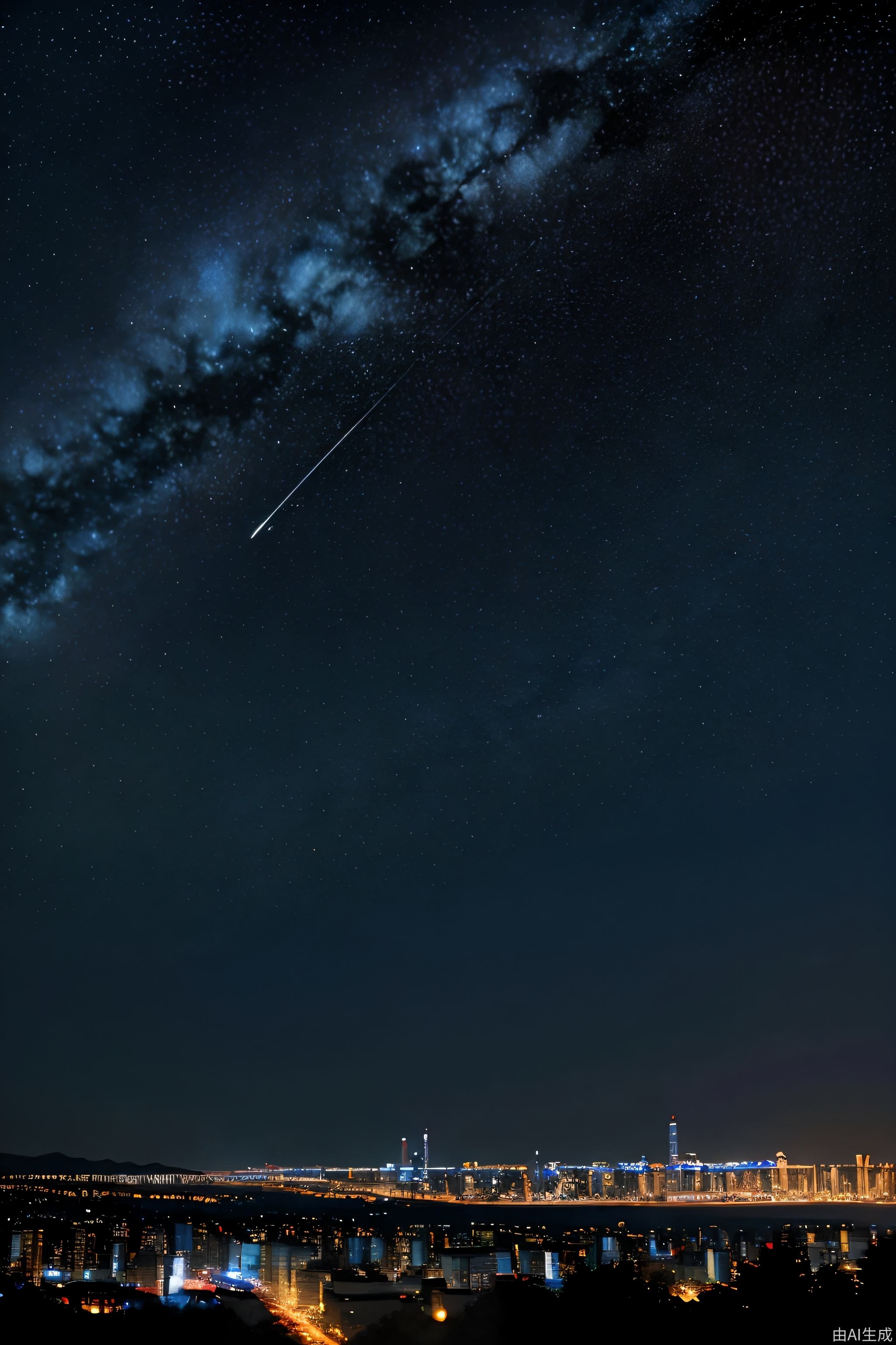 夜晚，星空，城市