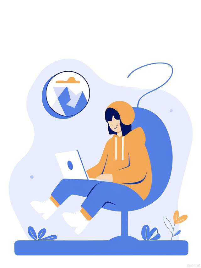 an artwork,room chat computer,in the style of 2d game art,characterized animals,dmitry vishnevsky,blue and white,cute and dreamy,editorial illustrations,zeiss batis 18mm f/2.8,