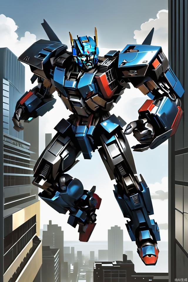 single character, Optimus Prime, flying