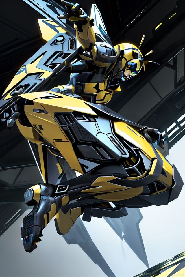 single character, Bumblebee, flying