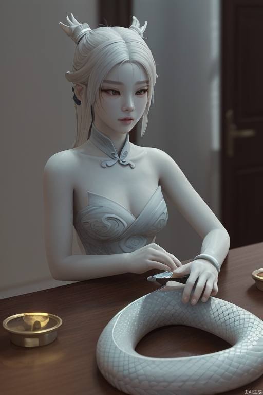 Jia Baoyu sat in his room with an oil lamp on the table in front of him.
He picked up the piece of psychic jade and rubbed it repeatedly. Jia Baoyu was wearing a tattered plain dress, CG rendering, 3D national style animation effect (refer to the origin of the white snake, the legend of Nezha, Nie Xiaoqian), dark tone, cold and warm contrast, medium shot, heavy scene, strong depth of field, good sense of space. CG rendering, 3D national style animation effect (refer to the origin of the white snake, the legend of Nezha, Nie Xiaoqian), dark tone, cold and warm contrast, close shot, strong depth of field, good sense of space.