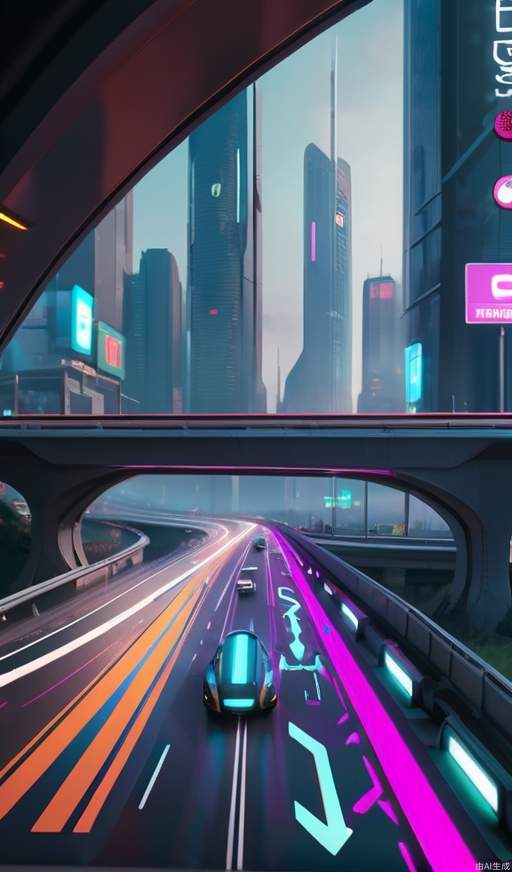 Future highways, cyberpunk, tech sense