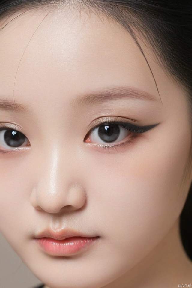 Single eyelid black silk girl