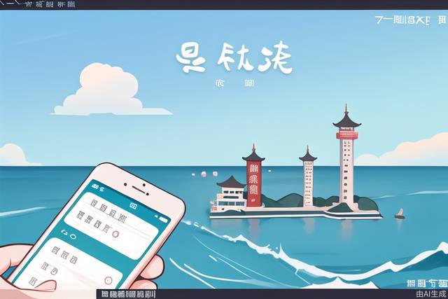 The background picture is the ocean, and the screen display text is: 北京扶摇鹏城网络科技有限公司和北京市东城区禄米仓胡同71号楼6层