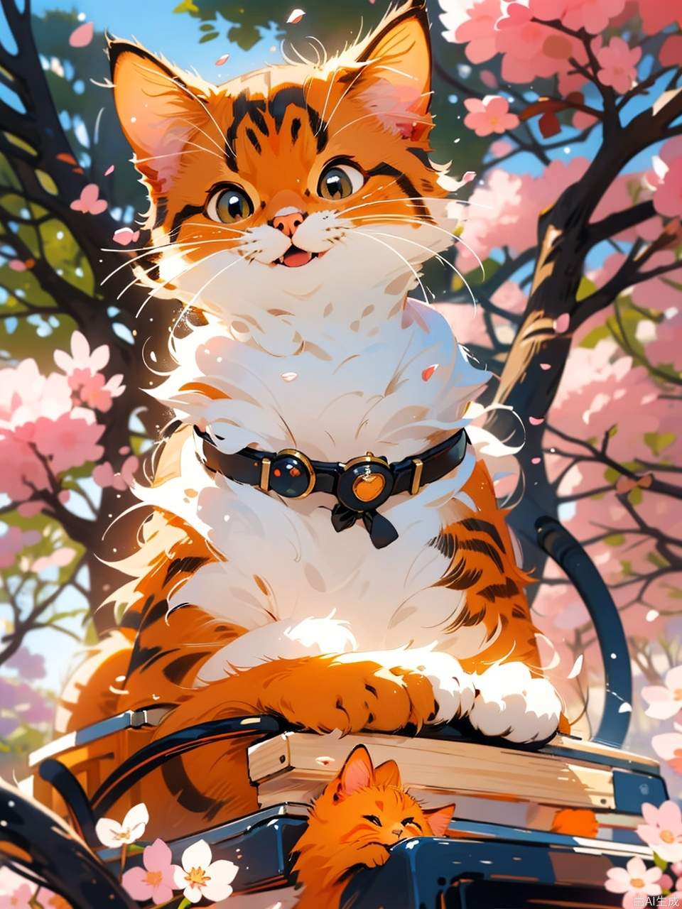 Bishoujo，棕色长卷发，戴眼镜，快