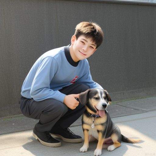 boy with dog