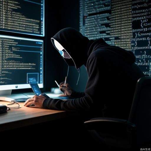 a man, developer, matrix style, coding on the table, massy room, dark room, hacker