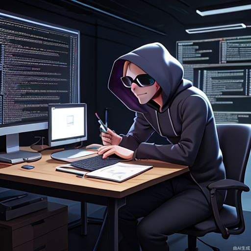 a man, developer, matrix style, coding on the table, massy room, dark room, hacker