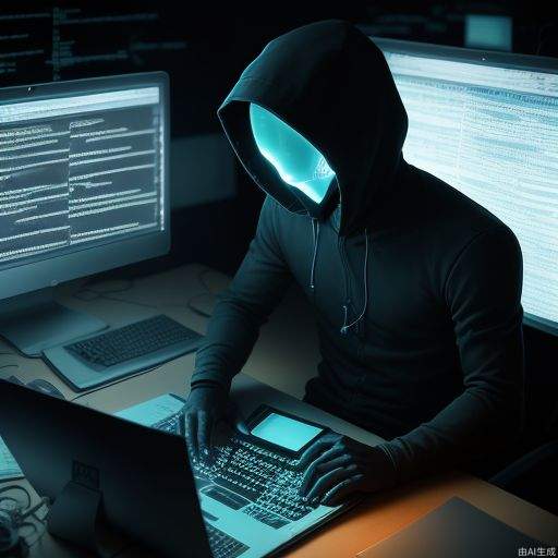 a man, developer, matrix style, coding on the table, massy room, dark room, hacker